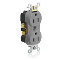 Leviton Electrical Receptacles 515R Tr Comm Gr Nrw Gray TBR15-GY